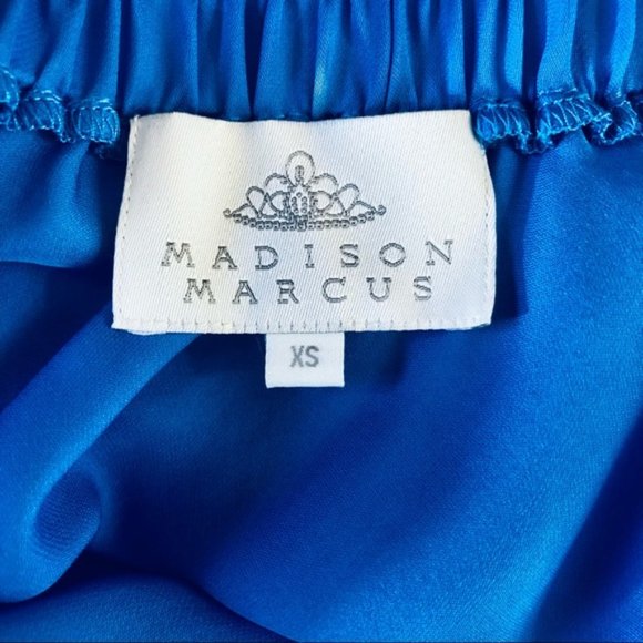 Madison Marcus Blue One Sleeve Pleated Blouse, XS - Picture 7 of 8